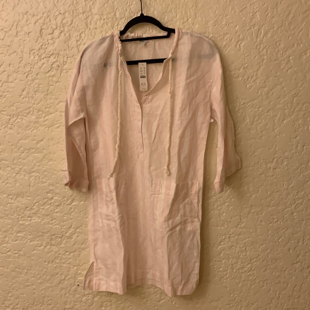 J. Crew Pink and White Striped Cover Up